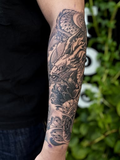 TattooGigs tattoo from Aliaksei S tattoo artist (Neo-traditional, Japanese traditional, Black and grey style)