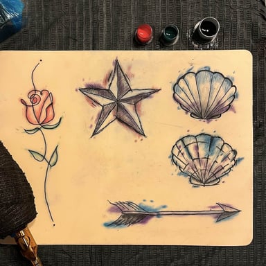 TattooGigs tattoo from Isabelle R tattoo artist (Sketch, Watercolor, Continuous line style)