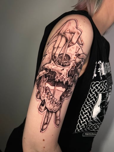 TattooGigs tattoo from Mirna R tattoo artist (Blackwork, Horror, Illustrative style)