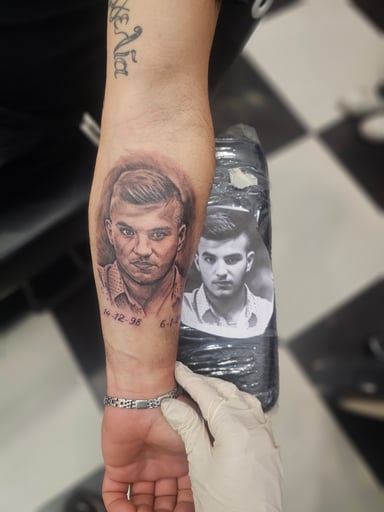 TattooGigs tattoo from  tattoo artist (Realism, Portrait, Black and grey style)