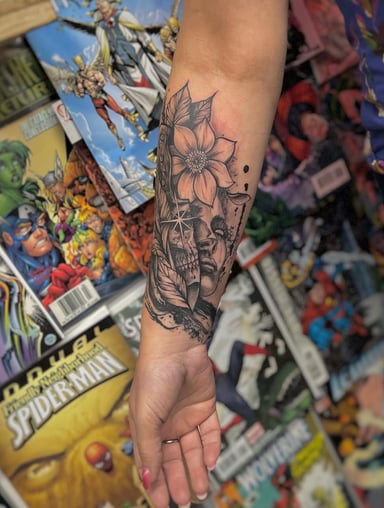 TattooGigs tattoo from  tattoo artist (Black and grey, Blackwork, Horror style)