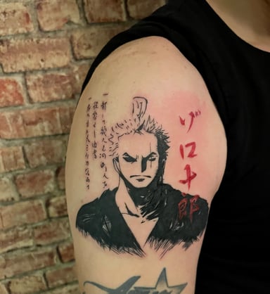 TattooGigs tattoo from Sezen M tattoo artist (Script, Blackwork, Otaku, Sketch style)