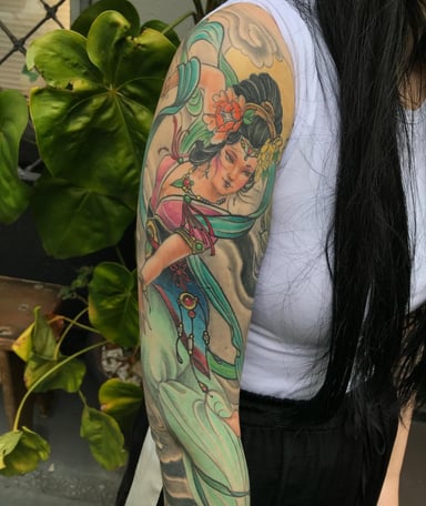 TattooGigs tattoo from Saien J tattoo artist (Japanese traditional, Realism, Portrait, Black and grey, Victorian style)