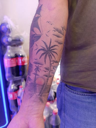 TattooGigs tattoo from Baran Ç tattoo artist (American traditional, Realism, Portrait, Black and grey, Sketch, Fine-line style)